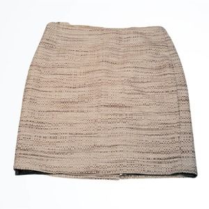 Ann Taylor Petite Fit White and Gray Linen Blend Pencil Skirt Size 8P Waist 31